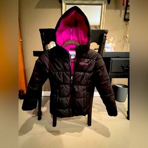 Girls Small Columbia Winter Jacket Black/Pink